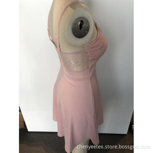 Lace suspenders with patchwork dresses